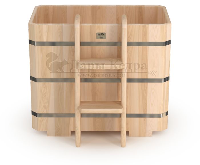 Прямоугольная купель для бани из кедра